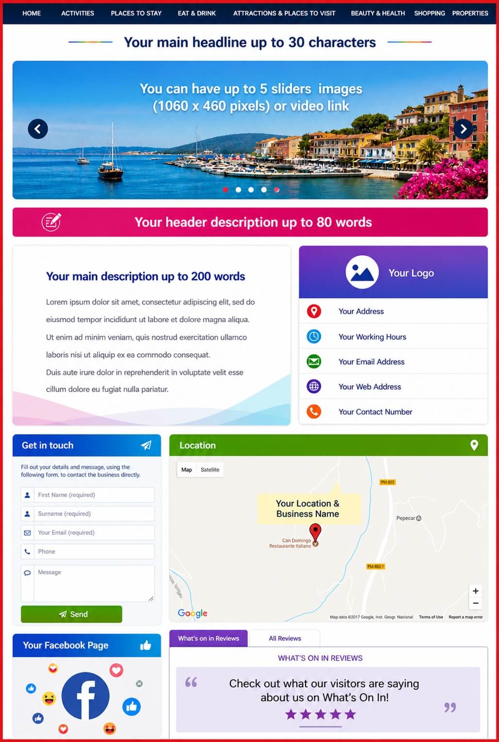 Sales Page Layout when Advertise in Miami